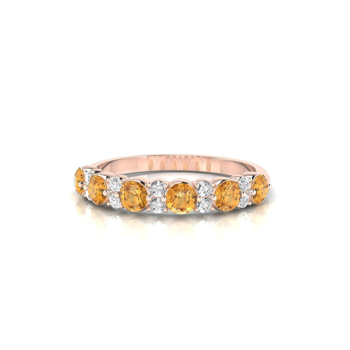 Exception | 18k Rose Gold 3 mm Round Citrine Ring