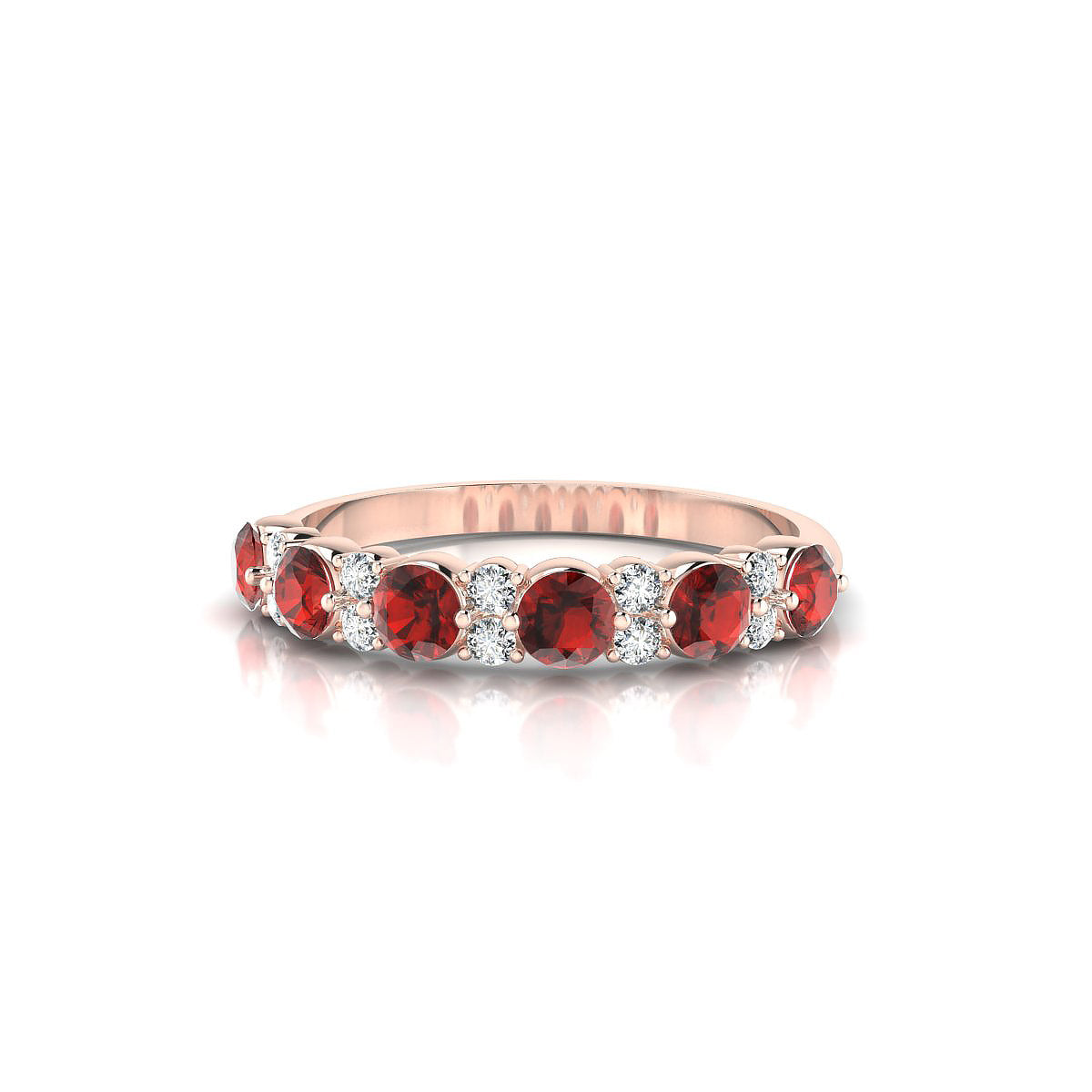 Exception | 18k Rose Gold 3 mm Round Garnet Ring