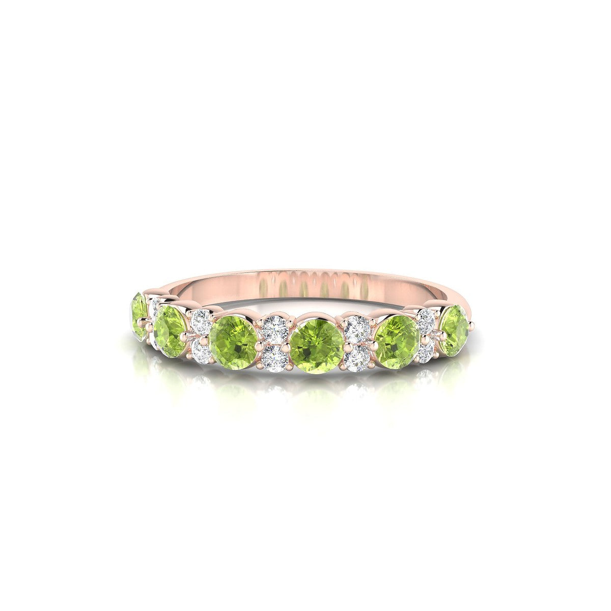 Exception | 18k Rose Gold 3 mm Round Peridot Ring