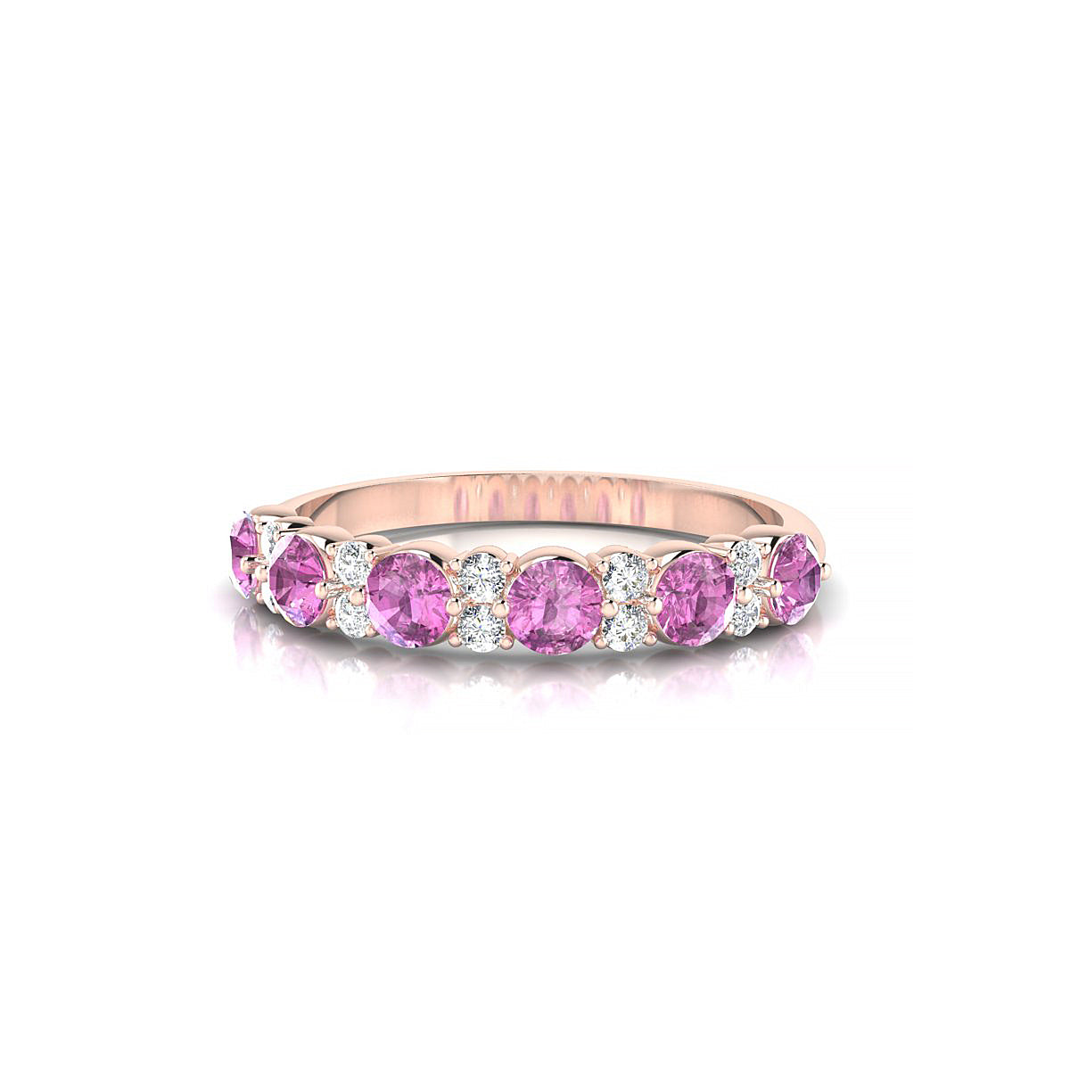 Exception | 18k Rose Gold 3 mm Round Pink Sapphire Ring