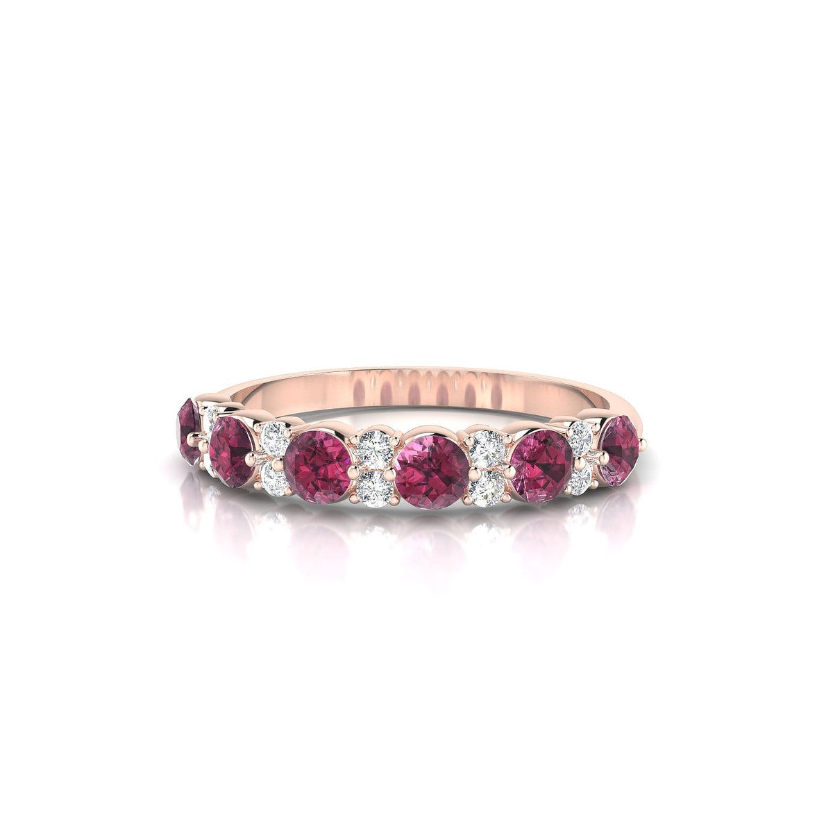 Exception | 18k Rose Gold 3 mm Round Rhodolite Ring