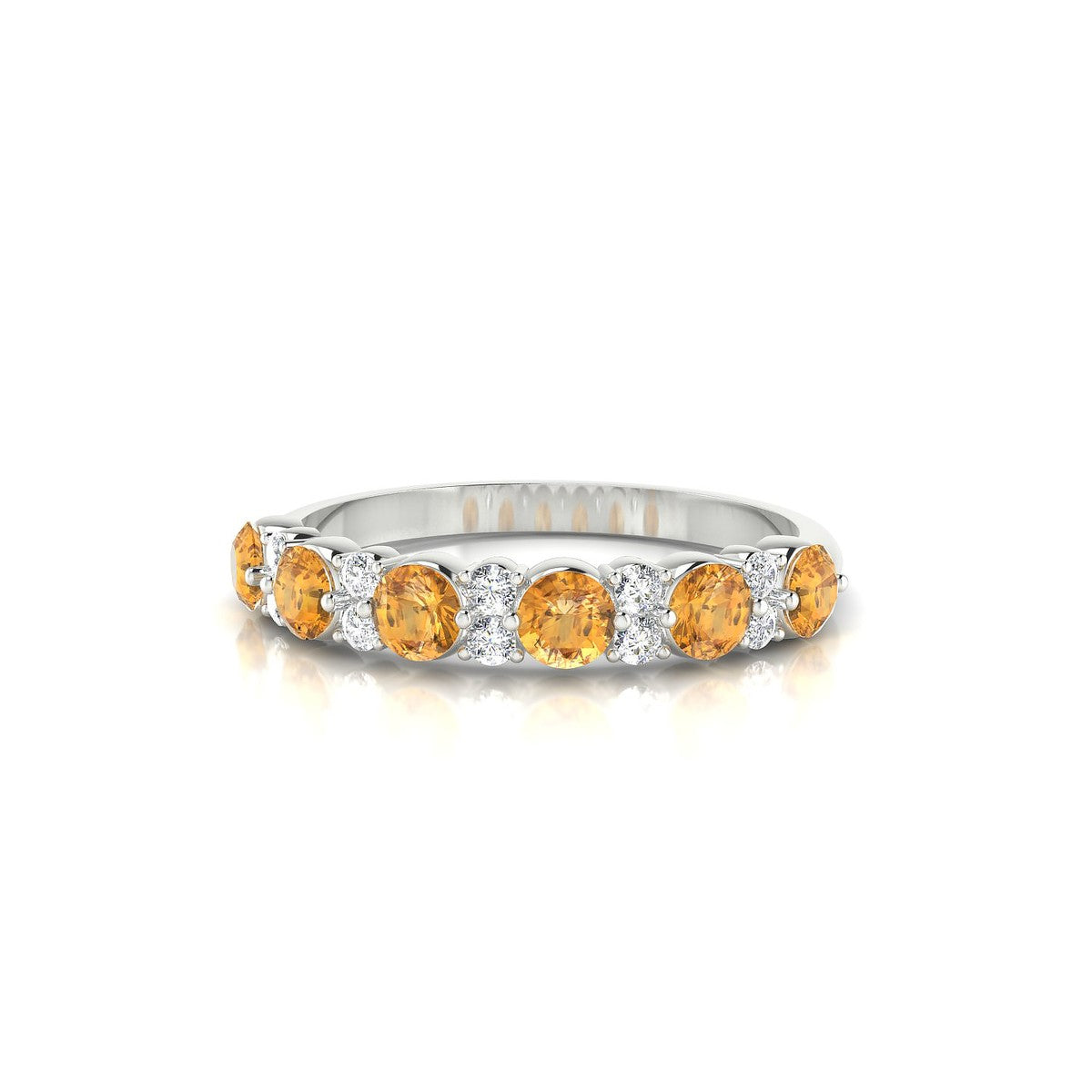 Exception | 18k White Gold 3 mm Round Citrine Ring