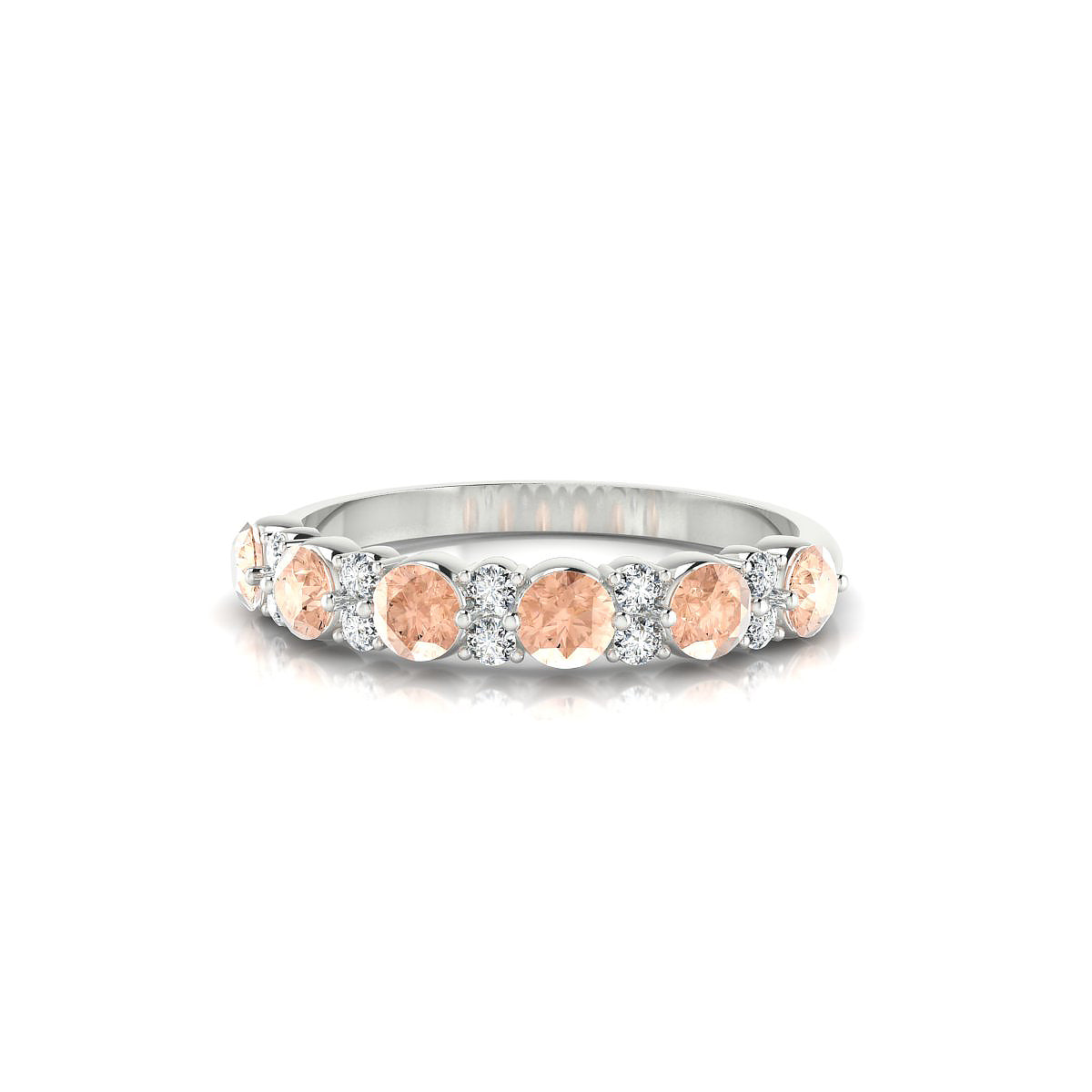 Exception | 18k White Gold 3 mm Round Morganite Ring