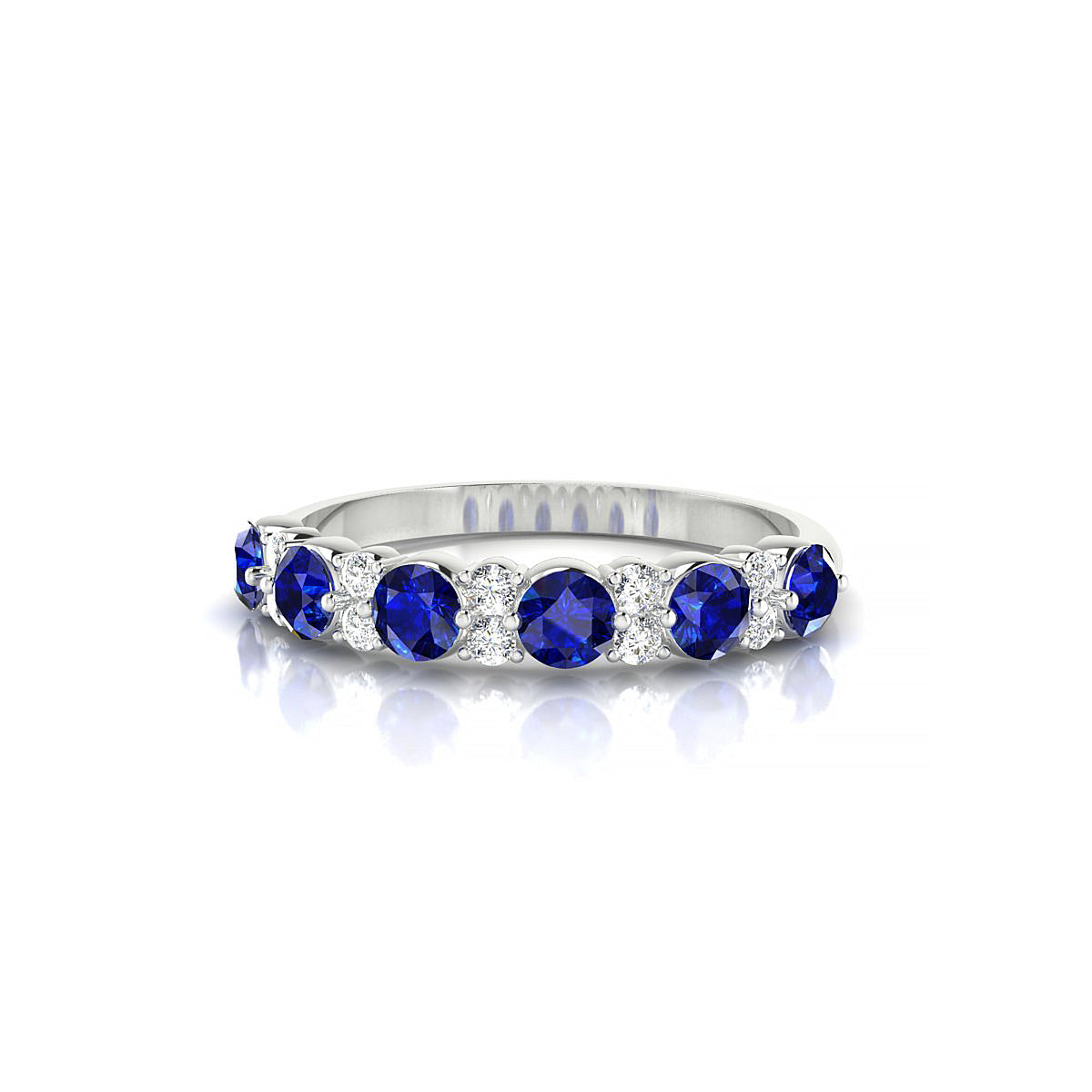 Exception | 18k White Gold 3 mm Round Sapphire Ring