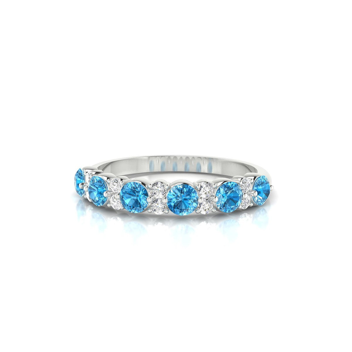 Exception | 18k White Gold 3 mm Round Topaz Ring