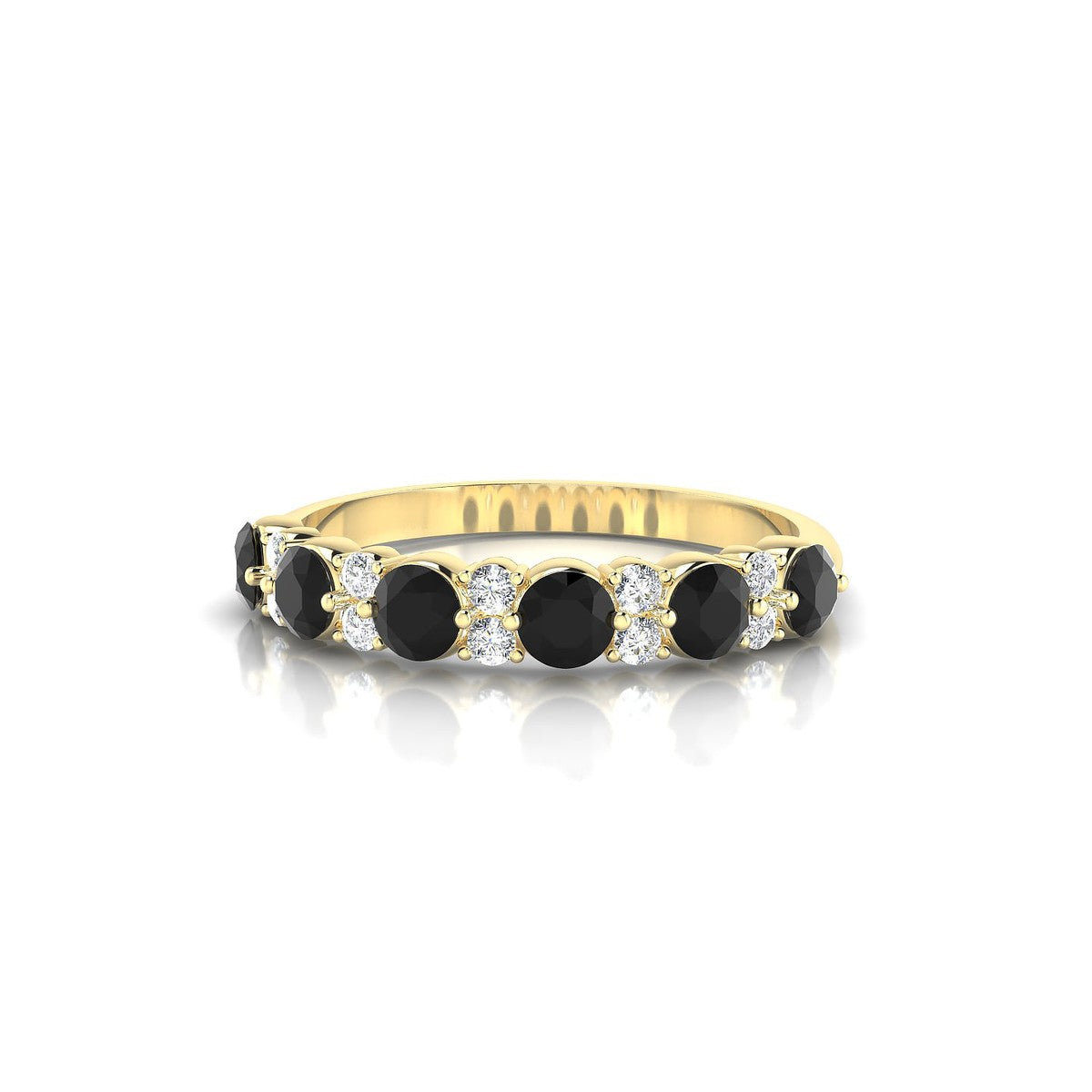 Exception | 18k Yellow Gold 3 mm Round Black Diamond Ring