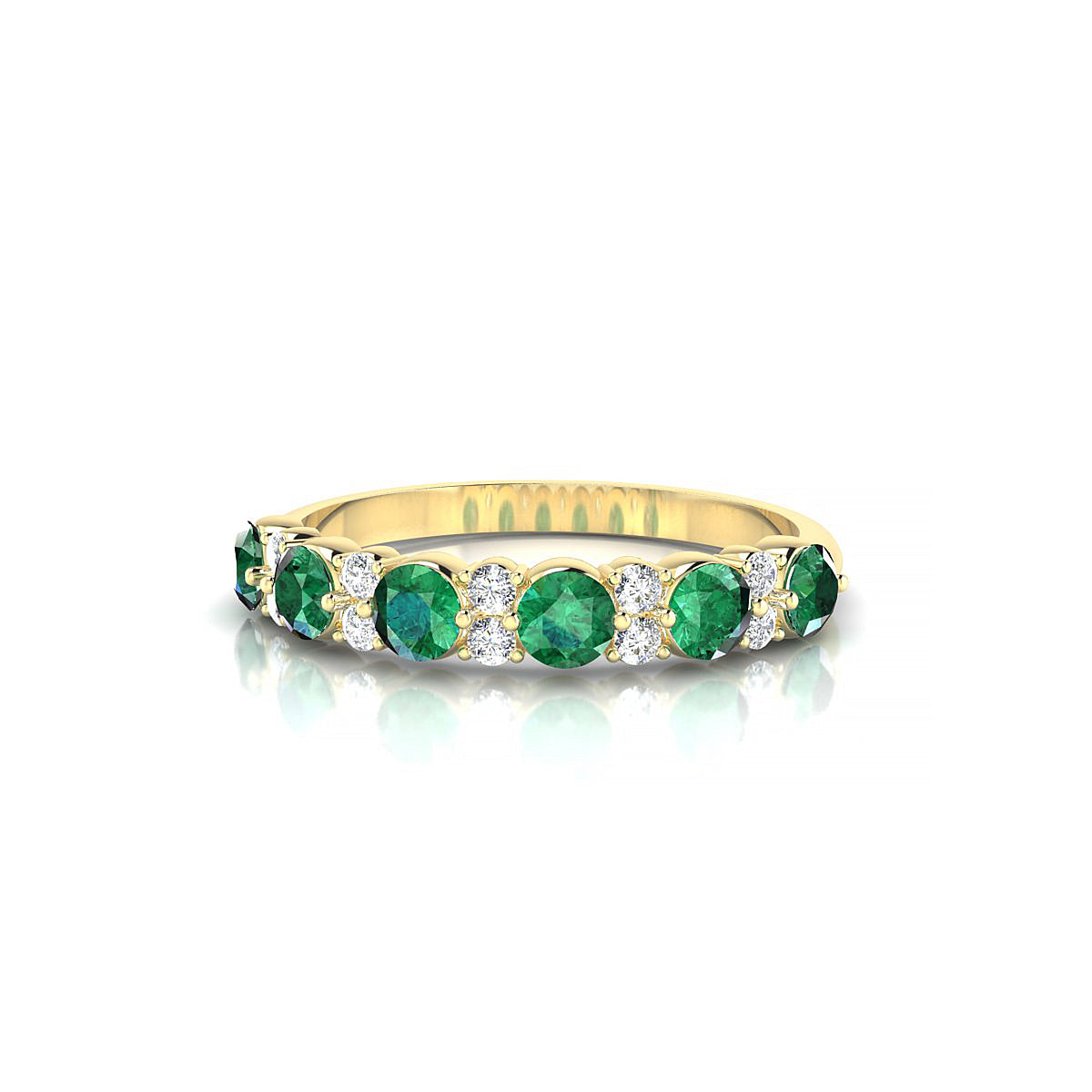 Exception | 18k Yellow Gold 3 mm Round Emerald Ring