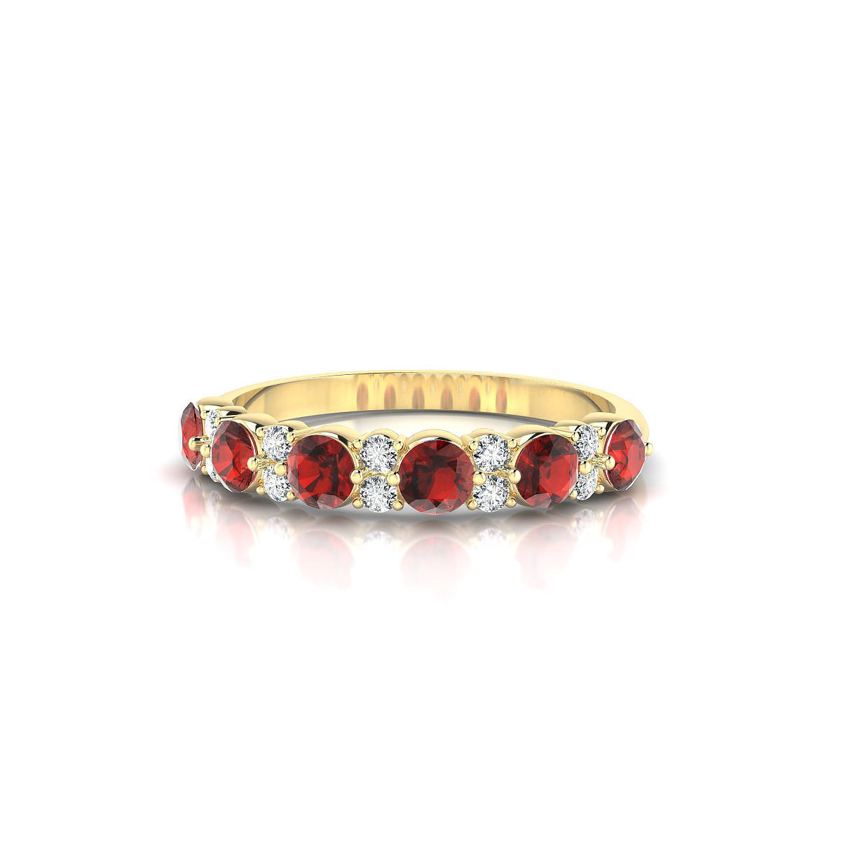 Exception | 18k Yellow Gold 3 mm Round Garnet Ring