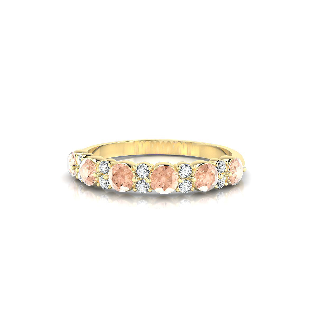 Exception | 18k Yellow Gold 3 mm Round Morganite Ring