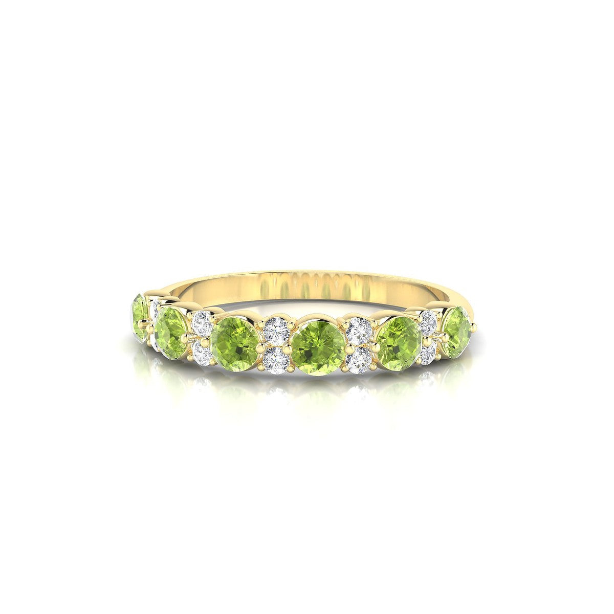Exception | 18k Yellow Gold 3 mm Round Peridot Ring