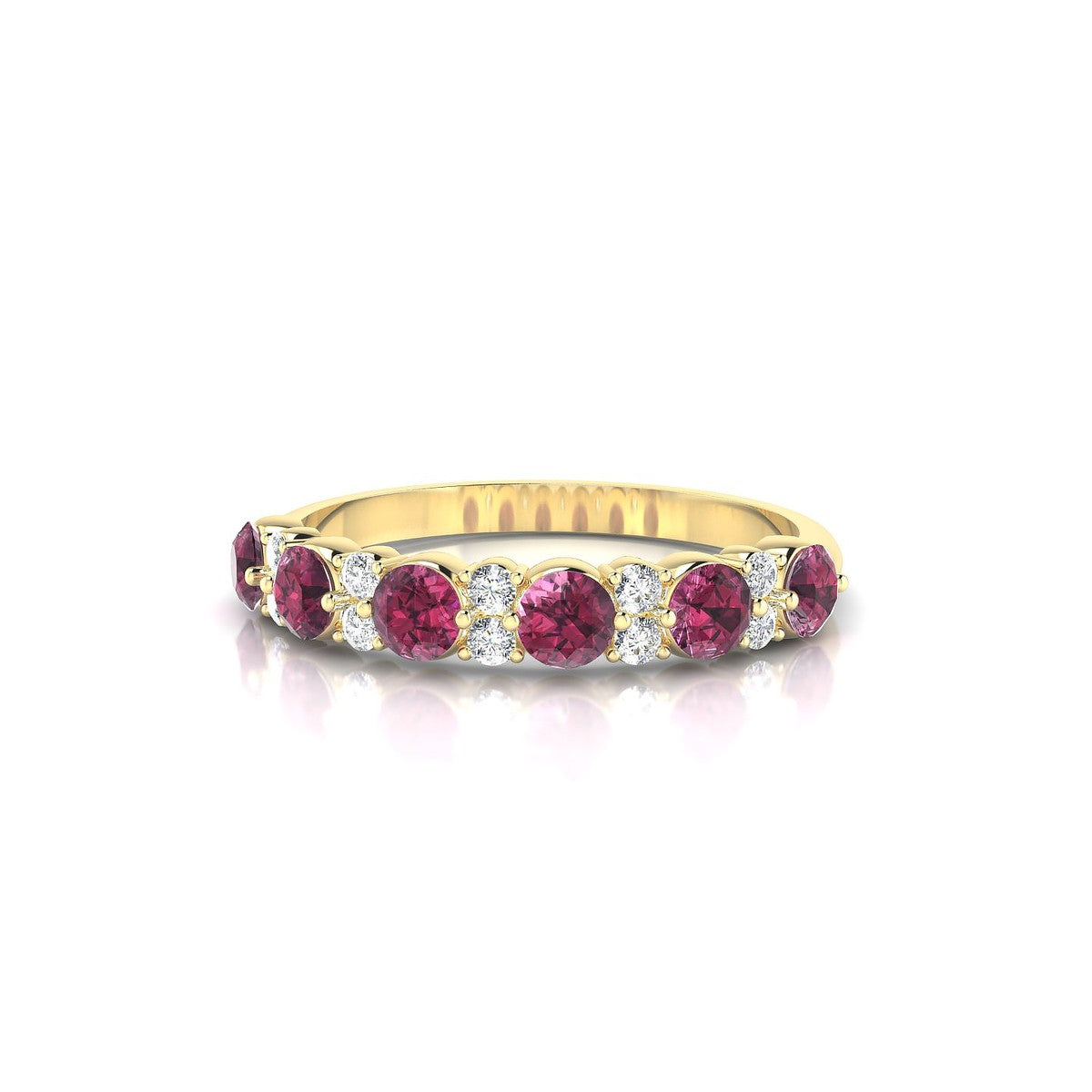 Exception | 18k Yellow Gold 3 mm Round Rhodolite Ring