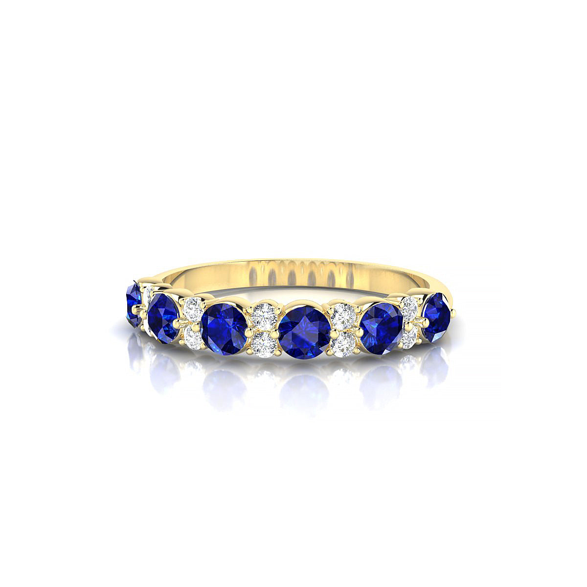 Exception | 18k Yellow Gold 3 mm Round Sapphire Ring