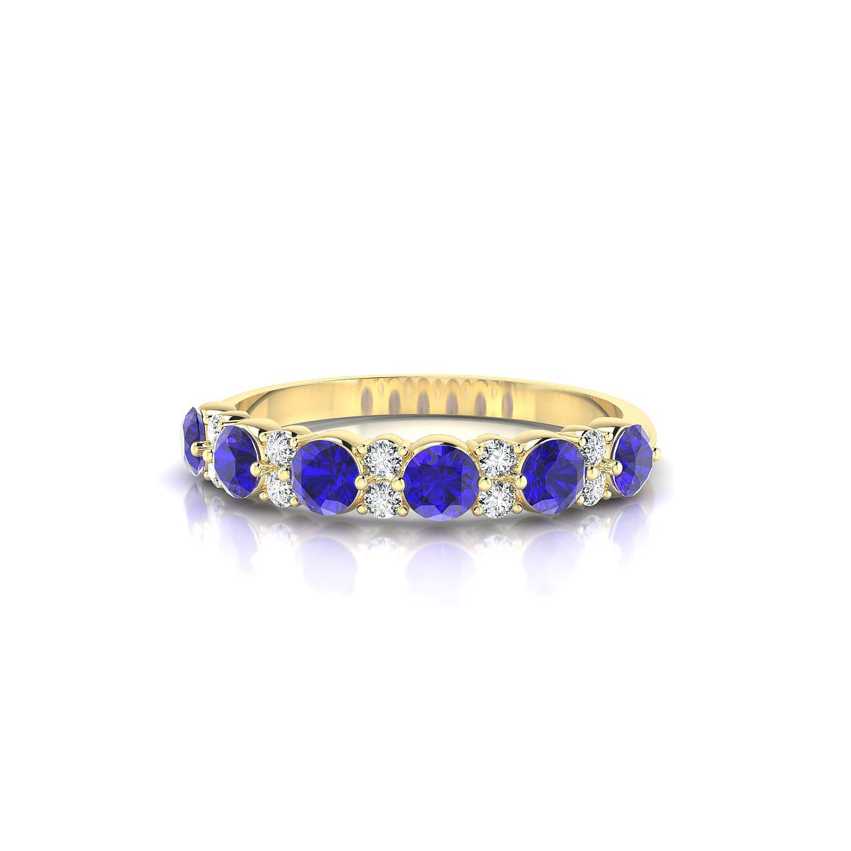 Exception | 18k Yellow Gold 3 mm Round Tanzanite Ring