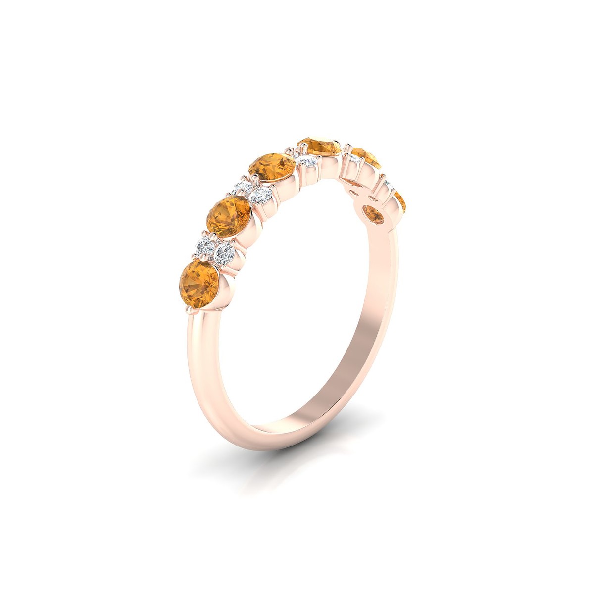 Exception | 18k Rose Gold 3 mm Round Citrine Ring