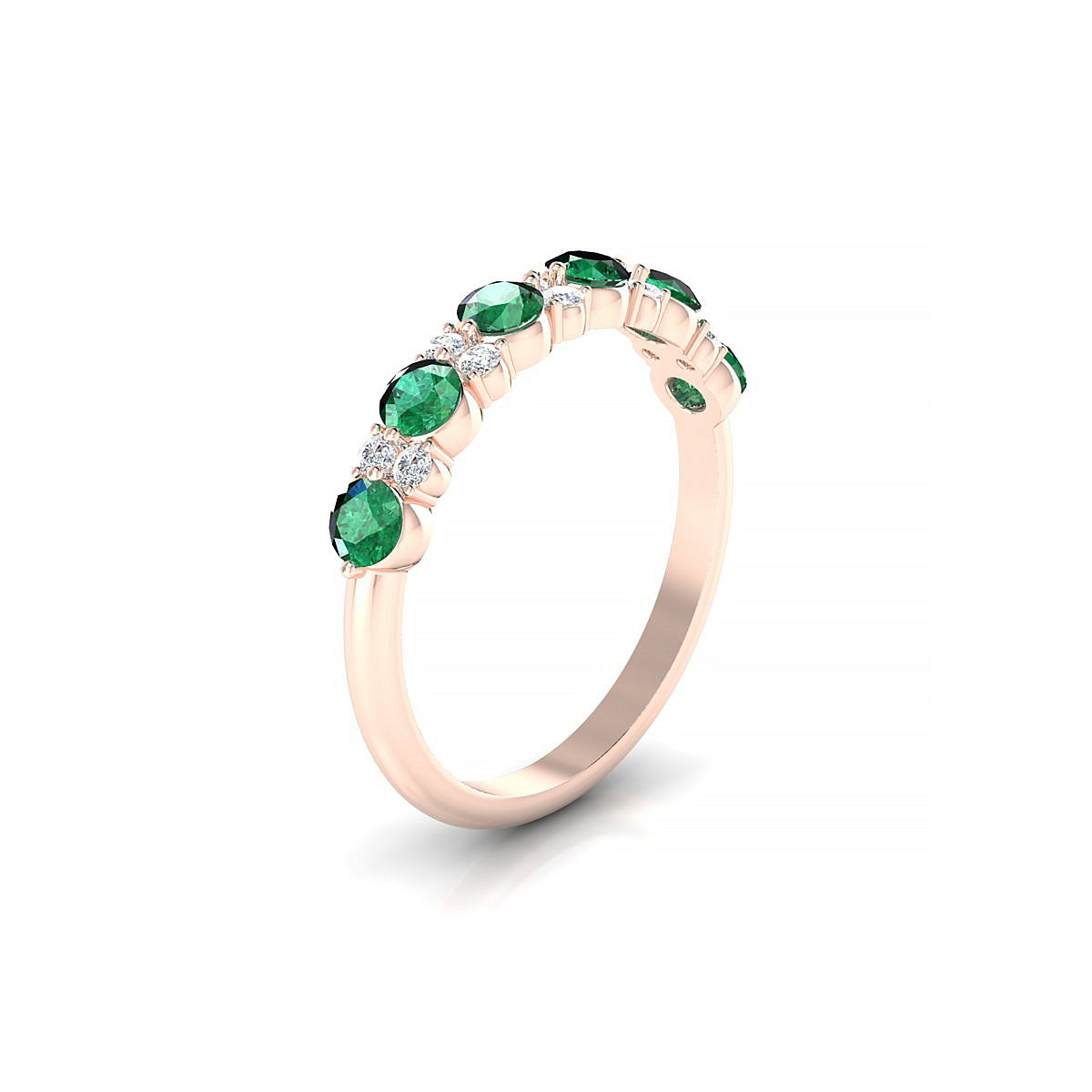 Exception | 18k Rose Gold 3 mm Round Emerald Ring