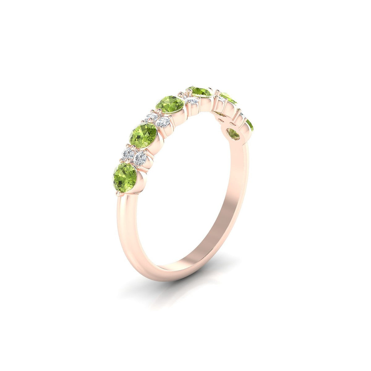 Exception | 18k Rose Gold 3 mm Round Peridot Ring