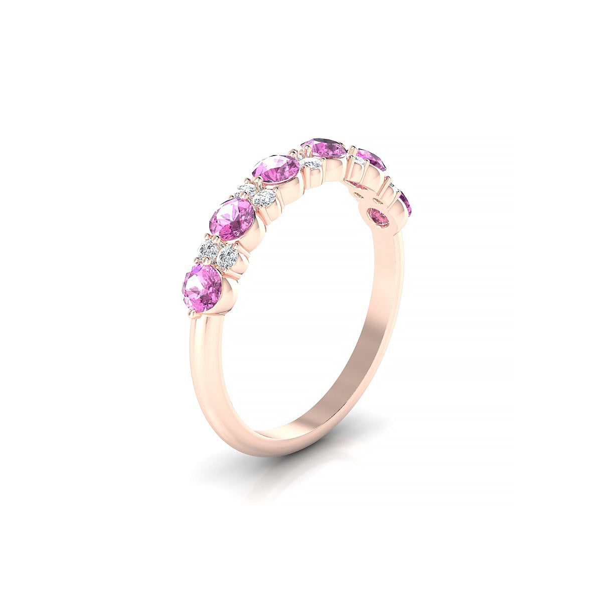 Exception | 18k Rose Gold 3 mm Round Pink Sapphire Ring