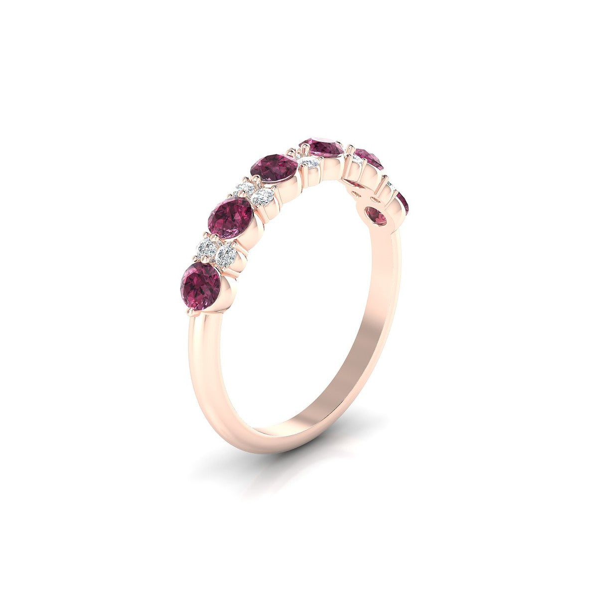 Exception | 18k Rose Gold 3 mm Round Rhodolite Ring