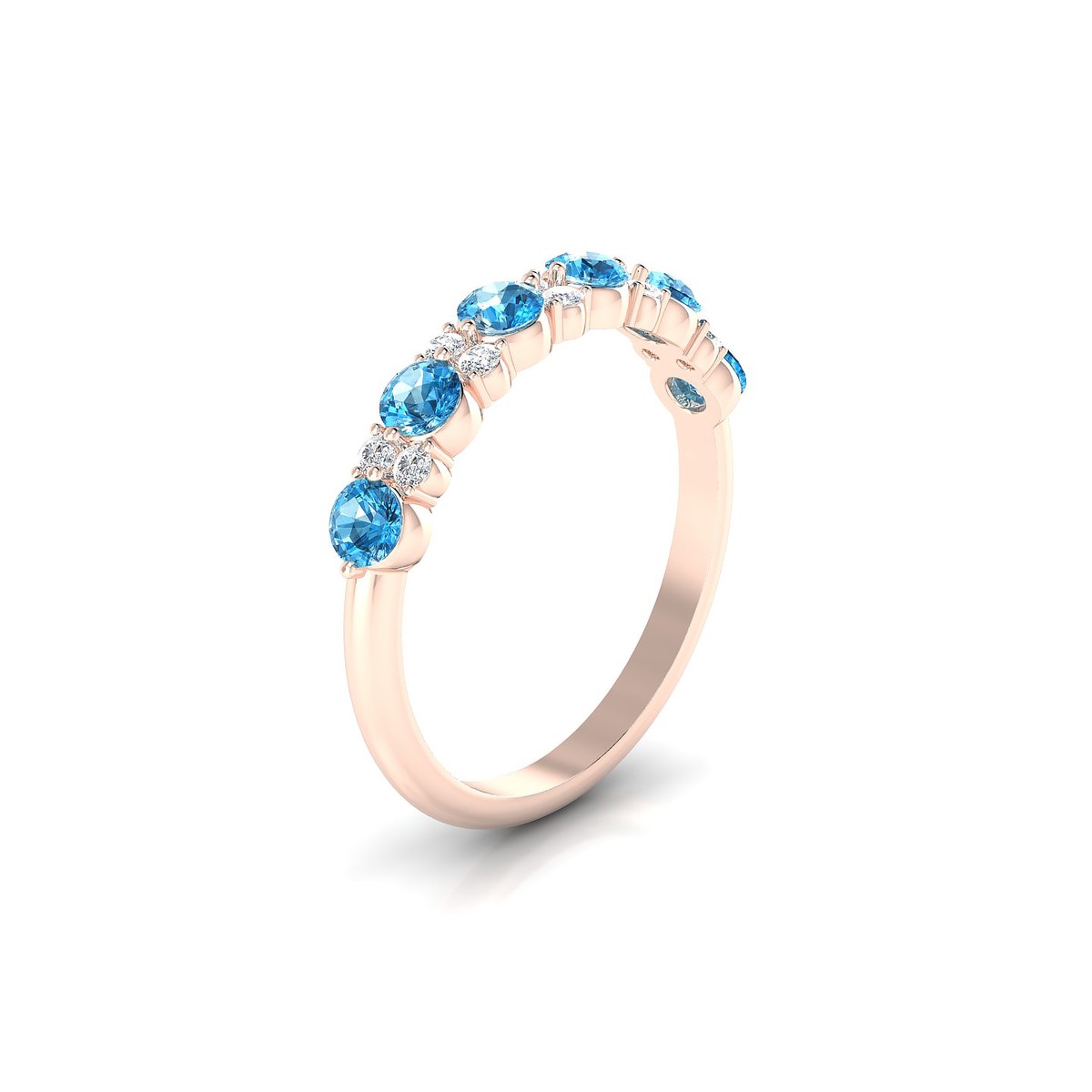 Exception | 18k Rose Gold 3 mm Round Topaz Ring