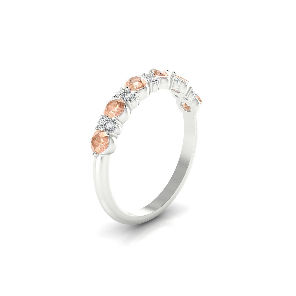 Exception | 18k White Gold 3 mm Round Morganite Ring