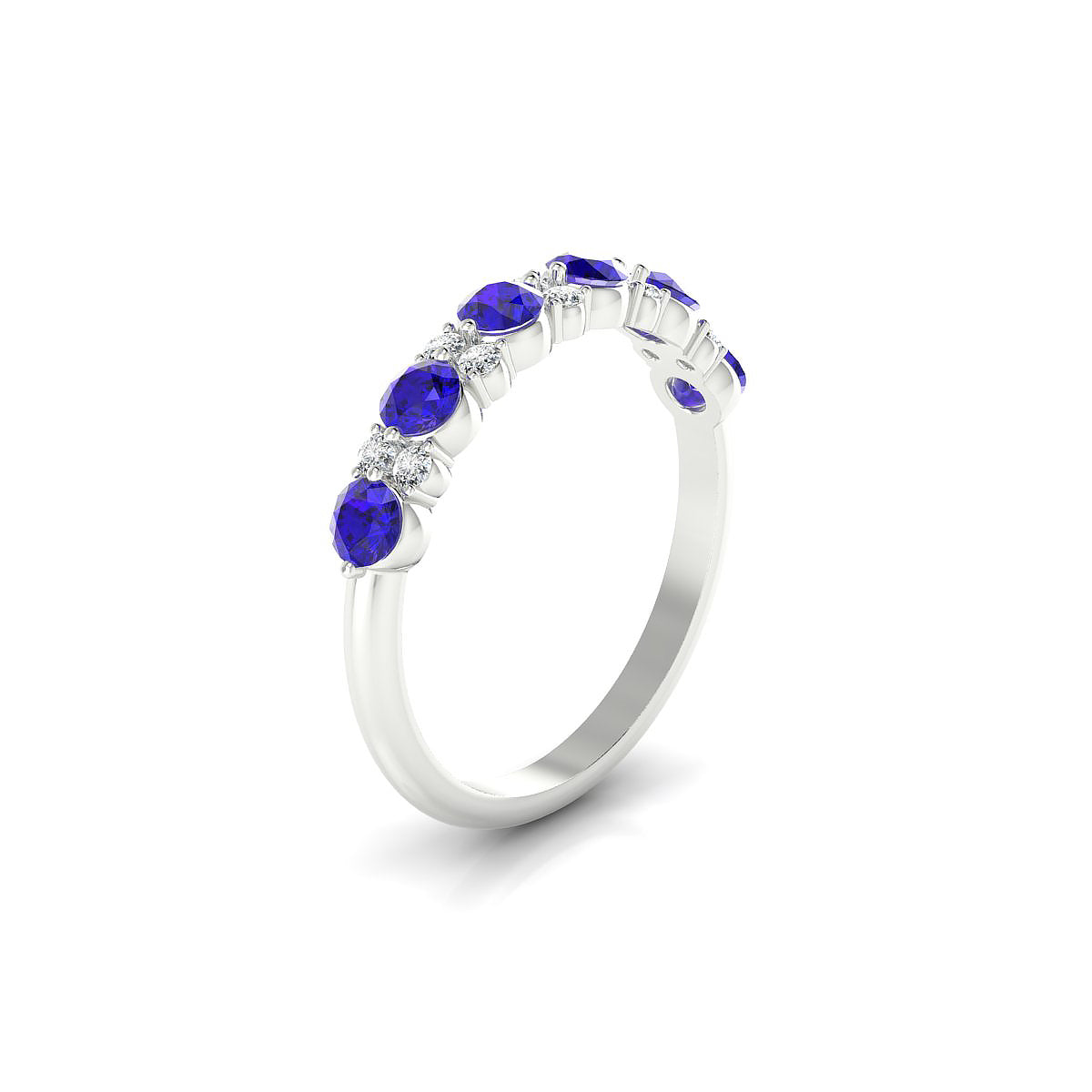 Exception | 18k White Gold 3 mm Round Tanzanite Ring