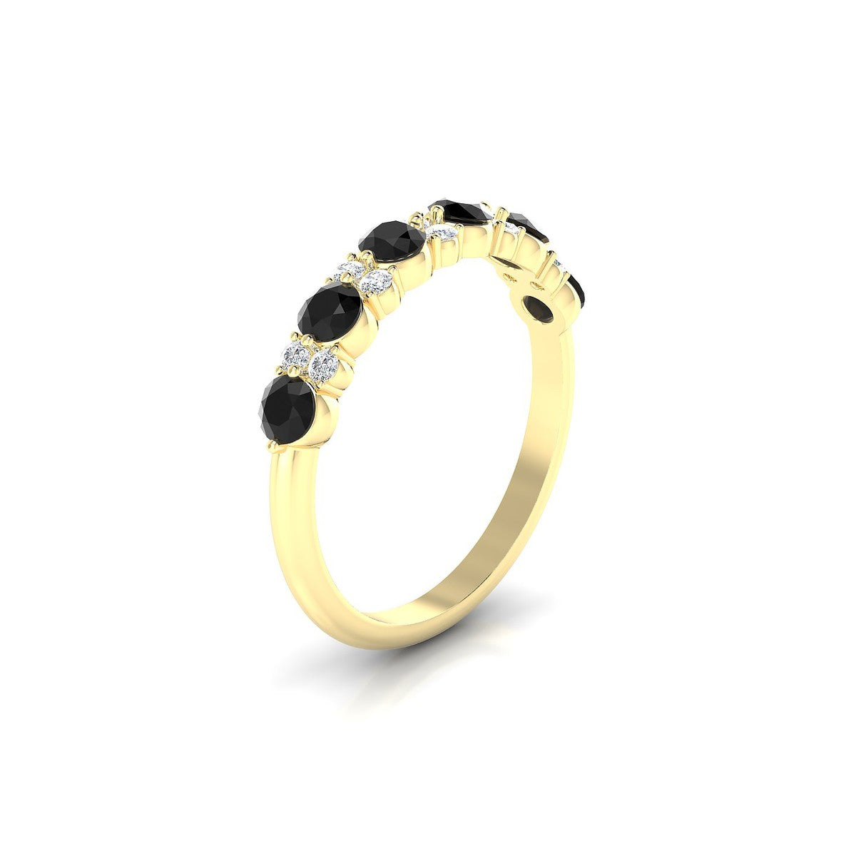 Exception | 18k Yellow Gold 3 mm Round Black Diamond Ring