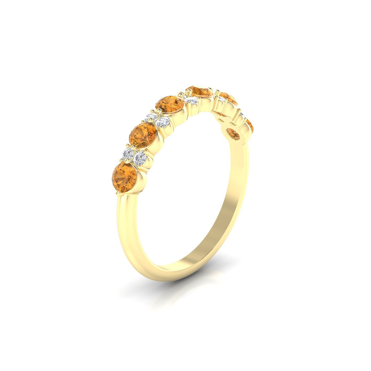 Exception | 18k Yellow Gold 3 mm Round Citrine Ring