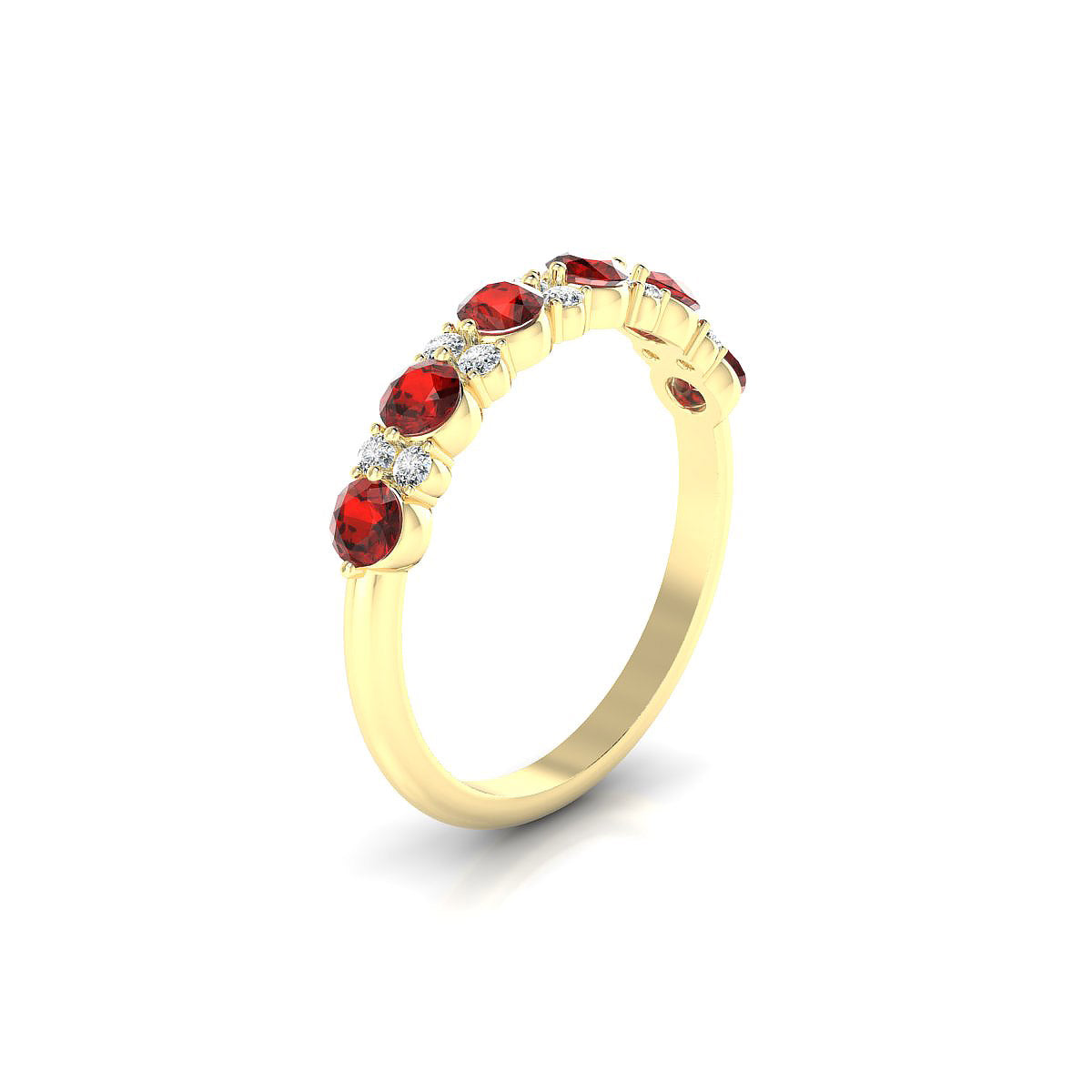 Exception | 18k Yellow Gold 3 mm Round Garnet Ring