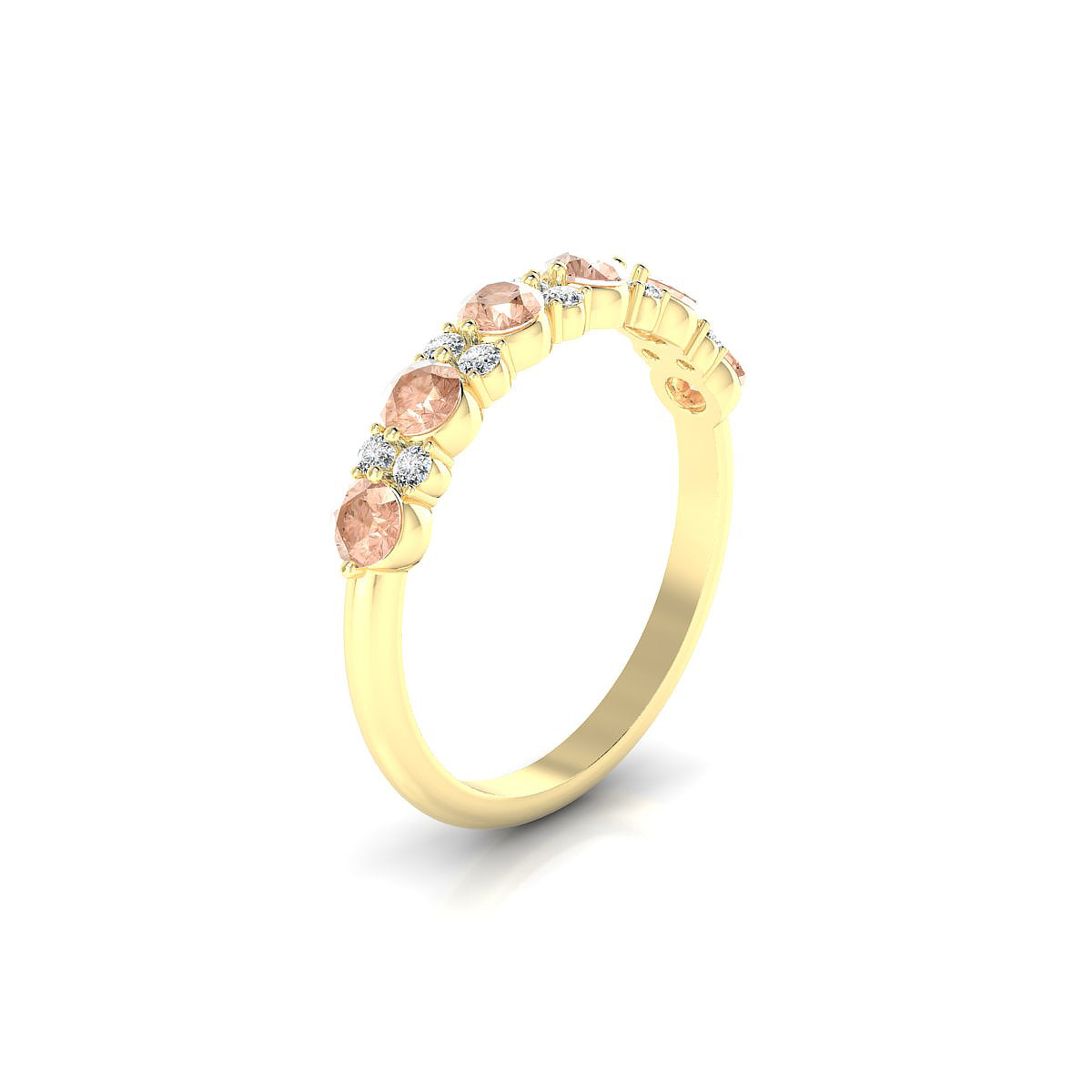 Exception | 18k Yellow Gold 3 mm Round Morganite Ring