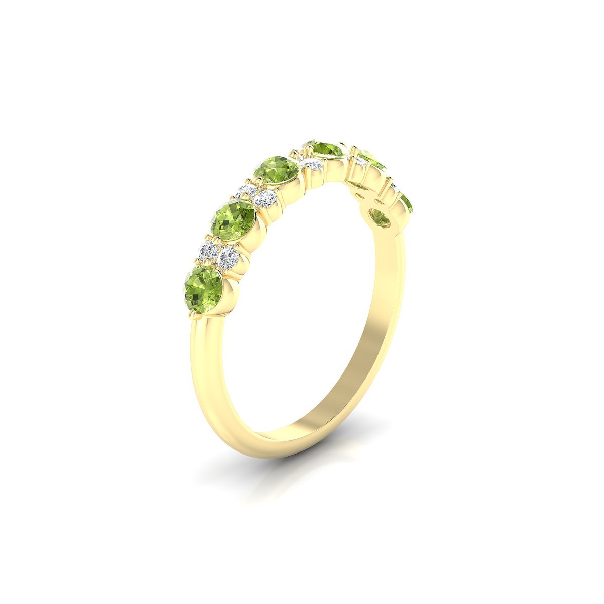Exception | 18k Yellow Gold 3 mm Round Peridot Ring
