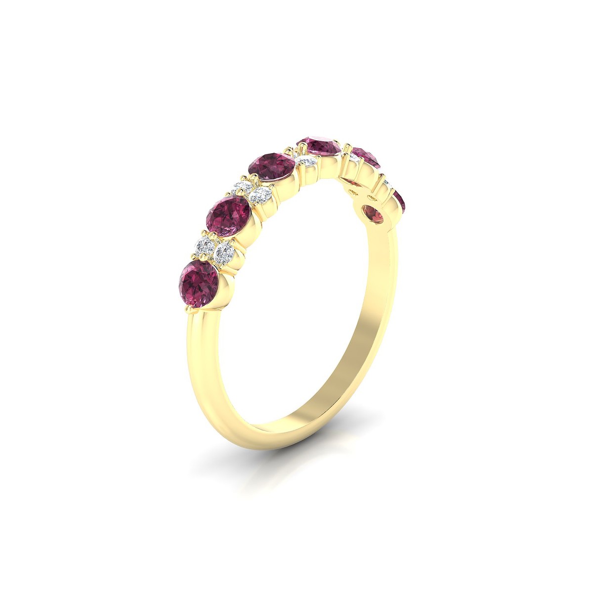 Exception | 18k Yellow Gold 3 mm Round Rhodolite Ring