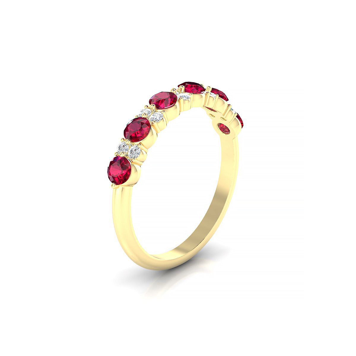 Exception | 18k Yellow Gold 3 mm Round Ruby Ring