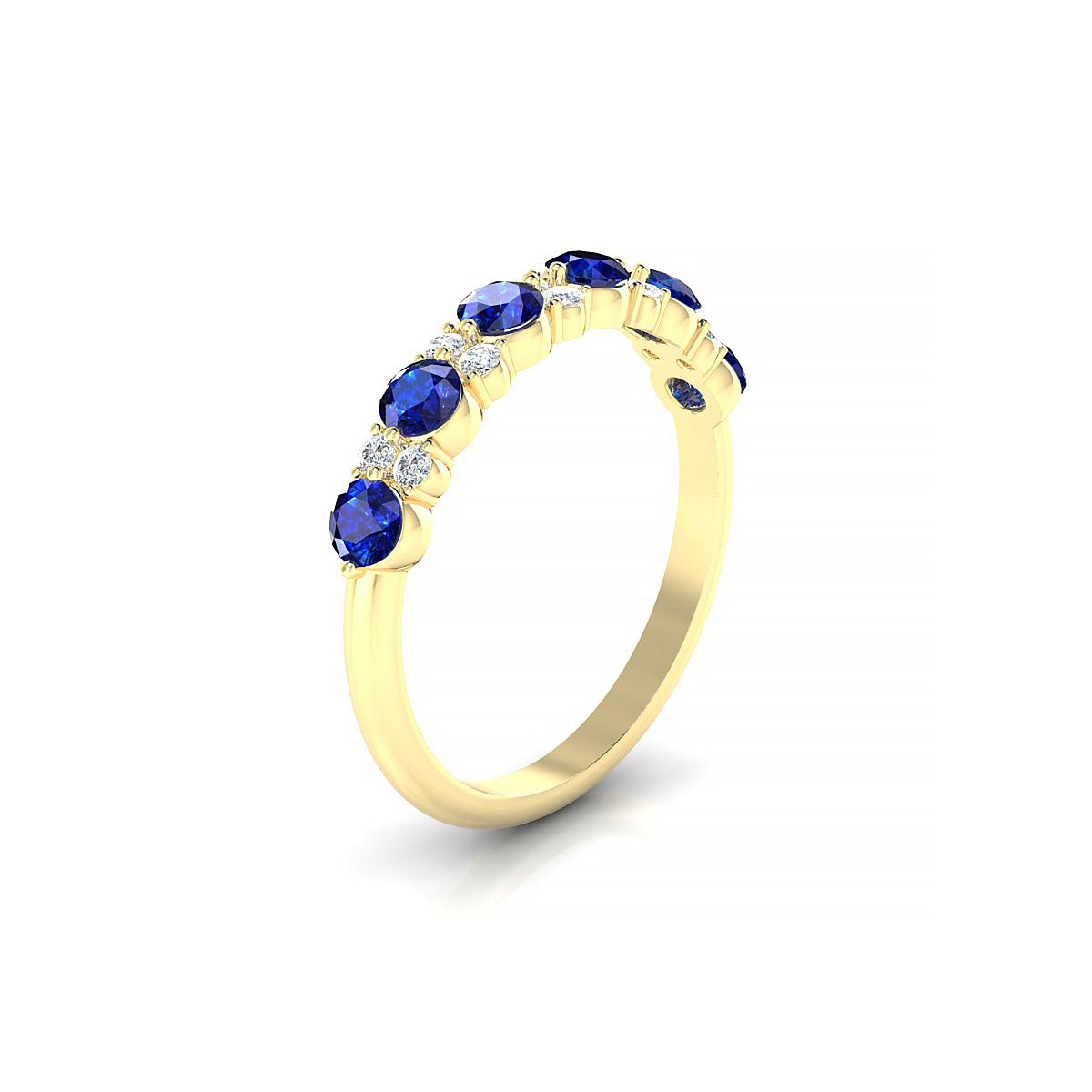 Exception | 18k Yellow Gold 3 mm Round Sapphire Ring
