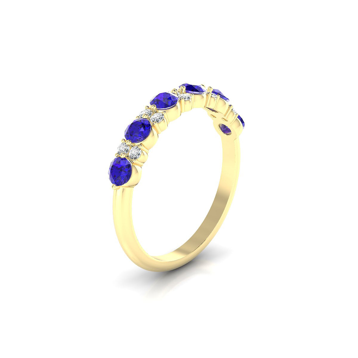 Exception | 18k Yellow Gold 3 mm Round Tanzanite Ring