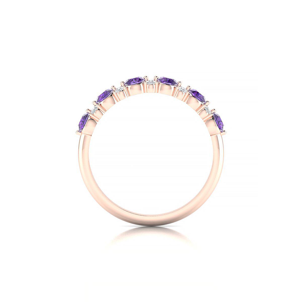 Exception | 18k Rose Gold 3 mm Round Amethyst Ring