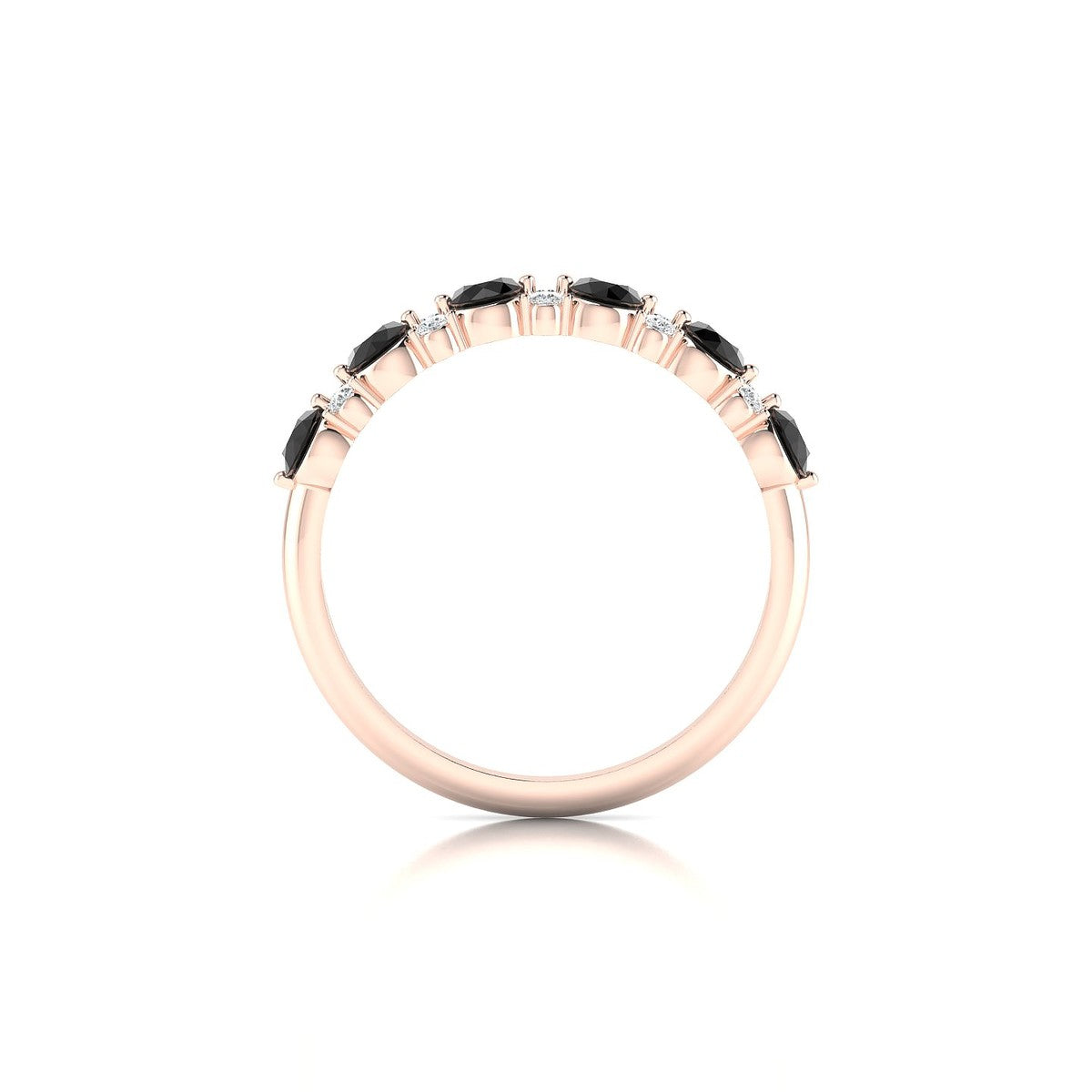 Exception | 18k Rose Gold 3 mm Round Black Diamond Ring