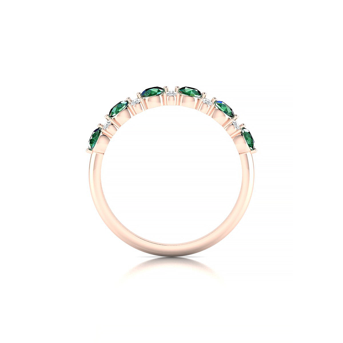Exception | 18k Rose Gold 3 mm Round Emerald Ring