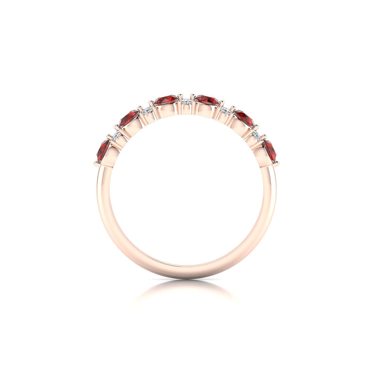 Exception | 18k Rose Gold 3 mm Round Garnet Ring