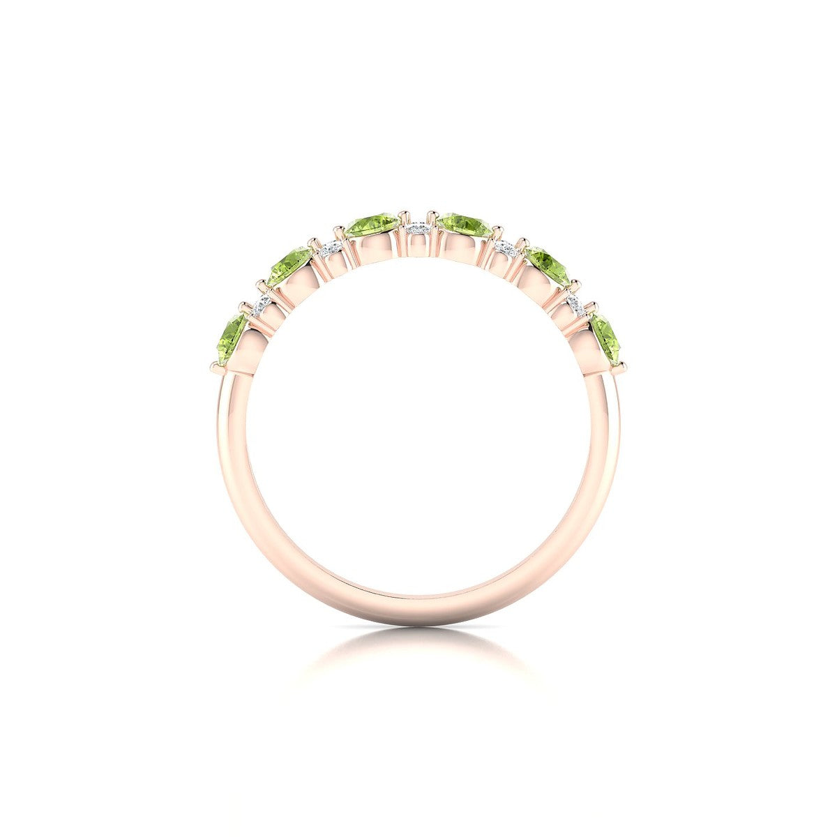 Exception | 18k Rose Gold 3 mm Round Peridot Ring