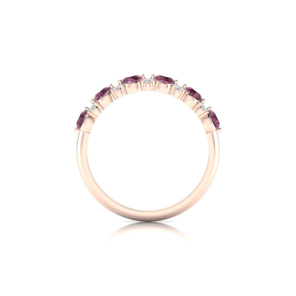 Exception | 18k Rose Gold 3 mm Round Rhodolite Ring