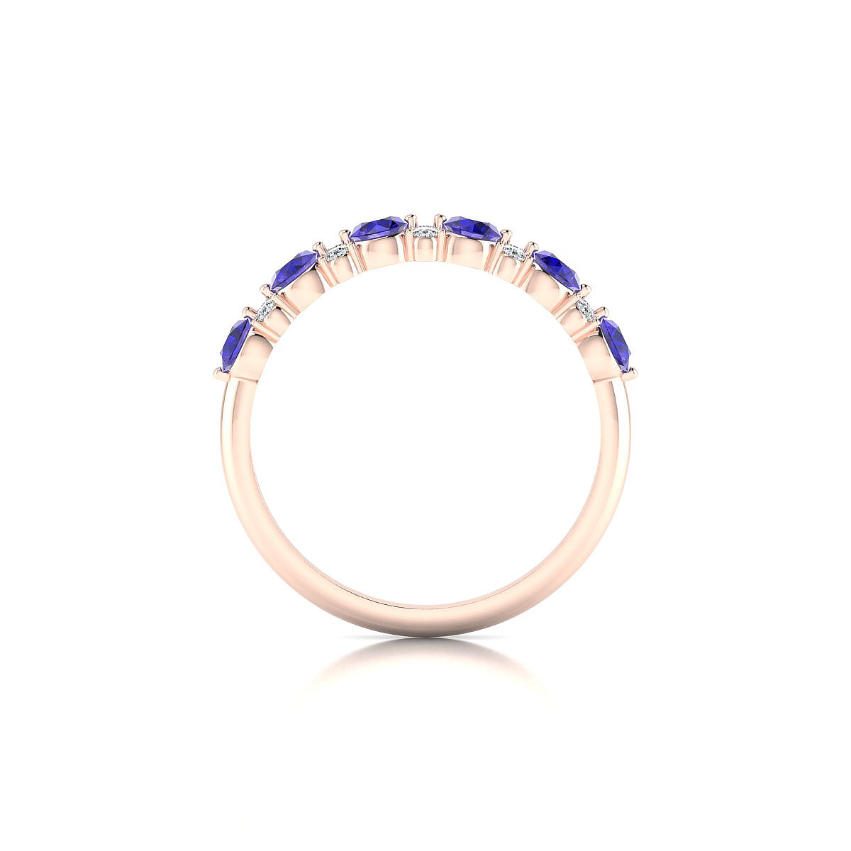 Exception | 18k Rose Gold 3 mm Round Tanzanite Ring