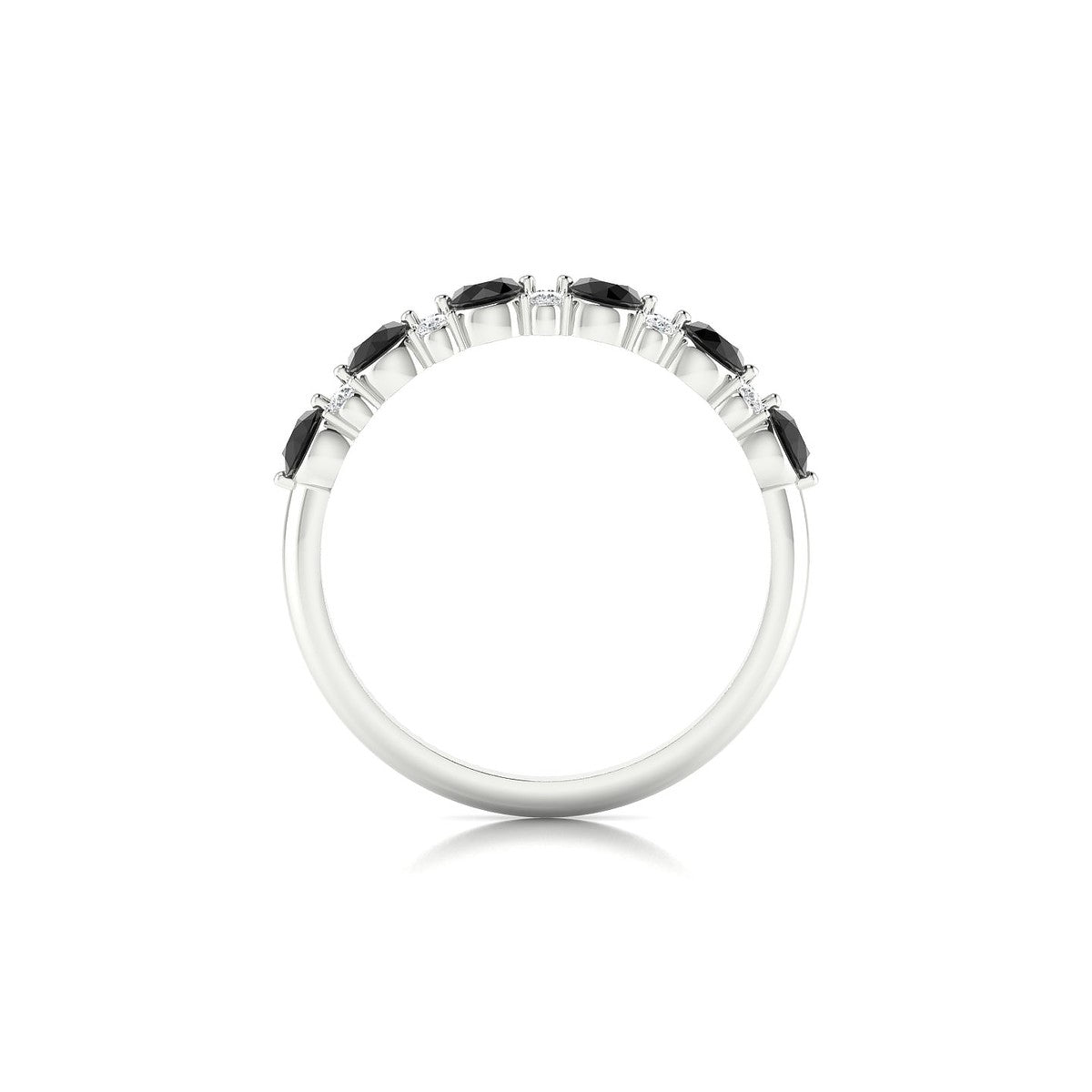 Exception | 18k White Gold 3 mm Round Black Diamond Ring