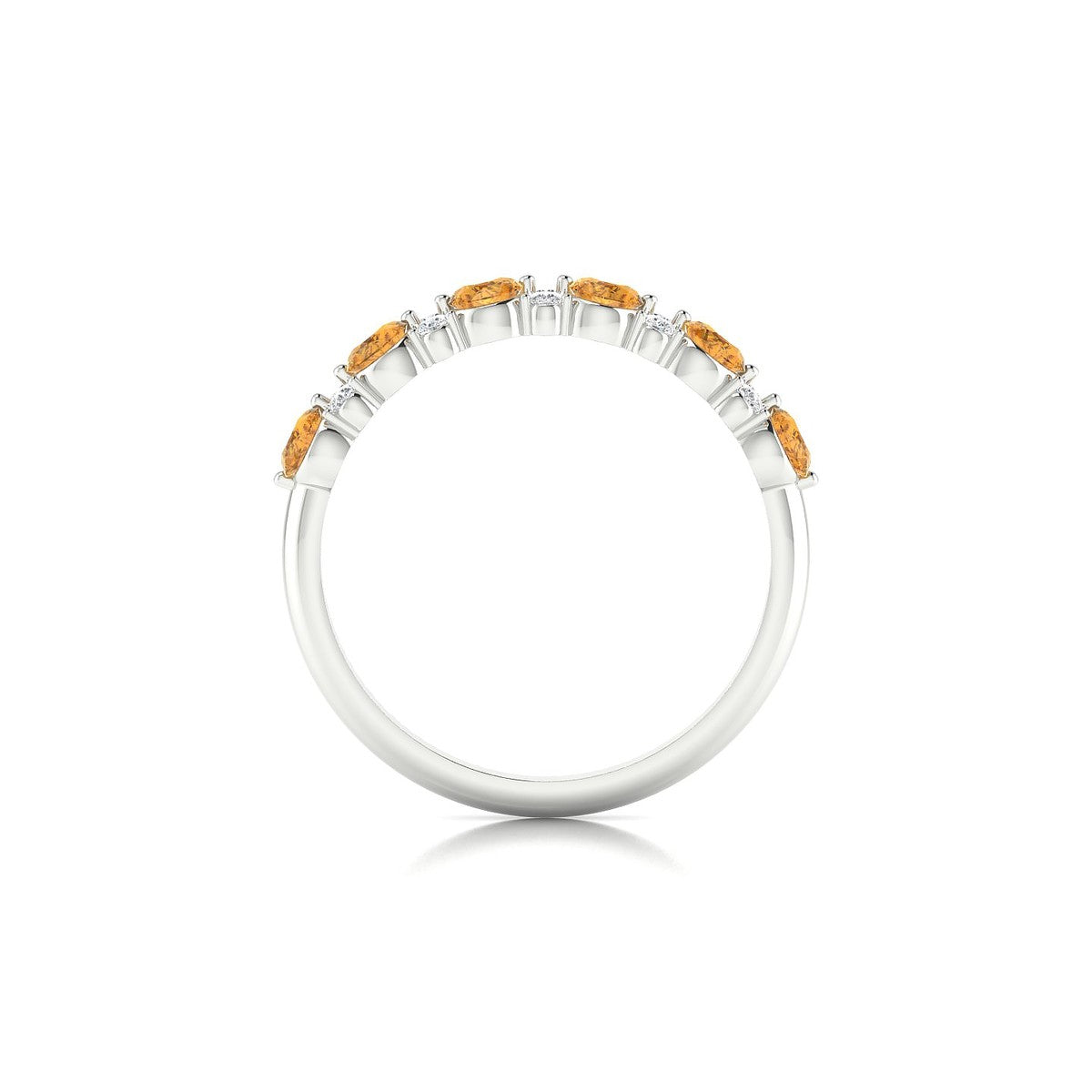 Exception | 18k White Gold 3 mm Round Citrine Ring