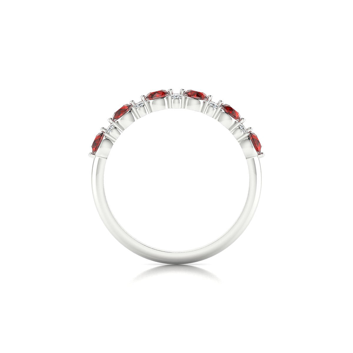 Exception | 18k White Gold 3 mm Round Garnet Ring