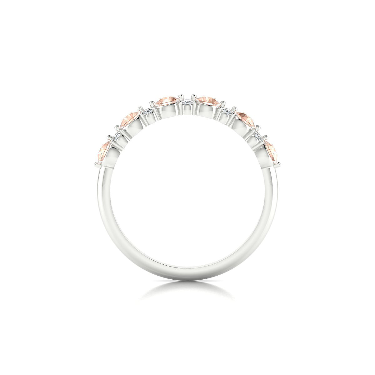 Exception | 18k White Gold 3 mm Round Morganite Ring