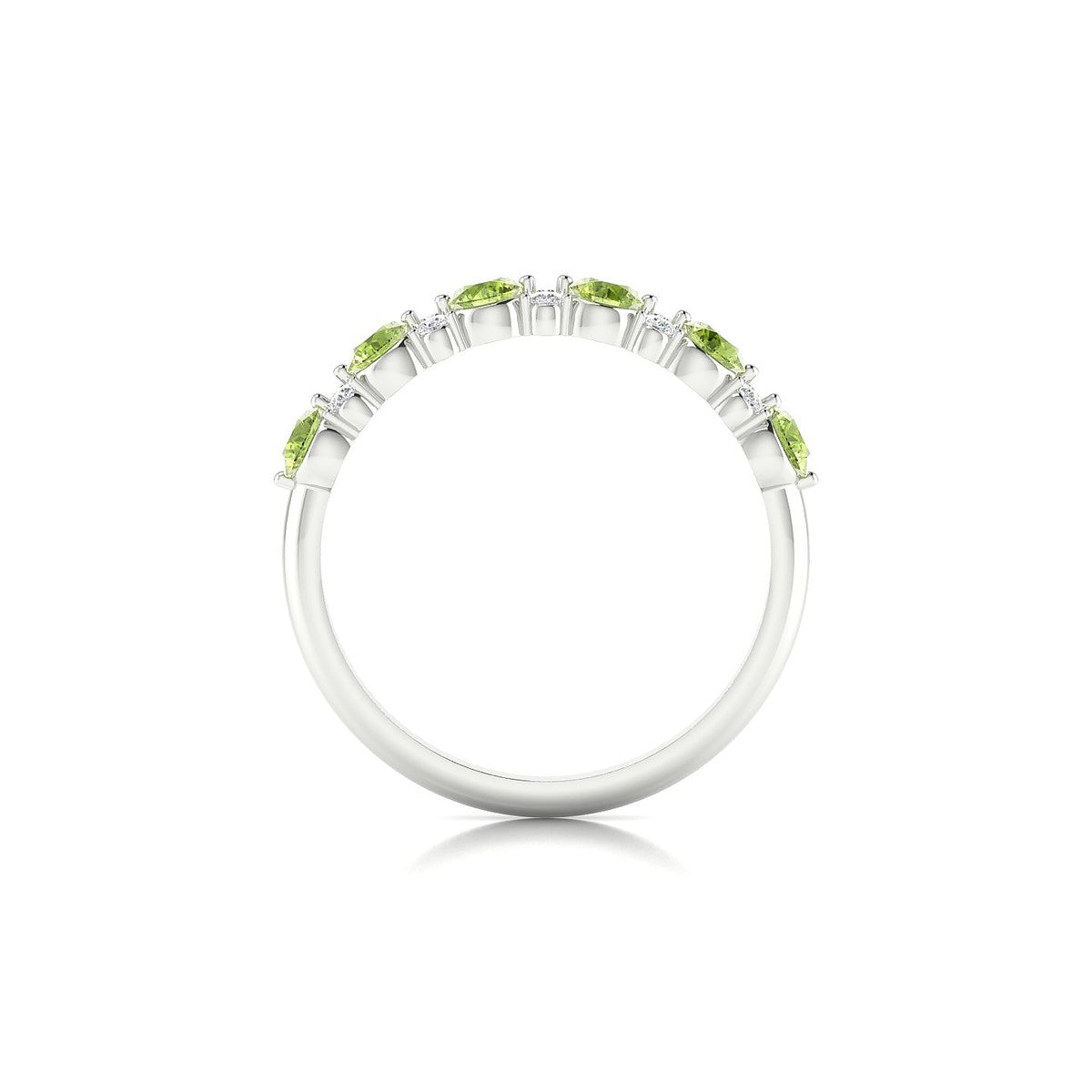 Exception | 18k White Gold 3 mm Round Peridot Ring