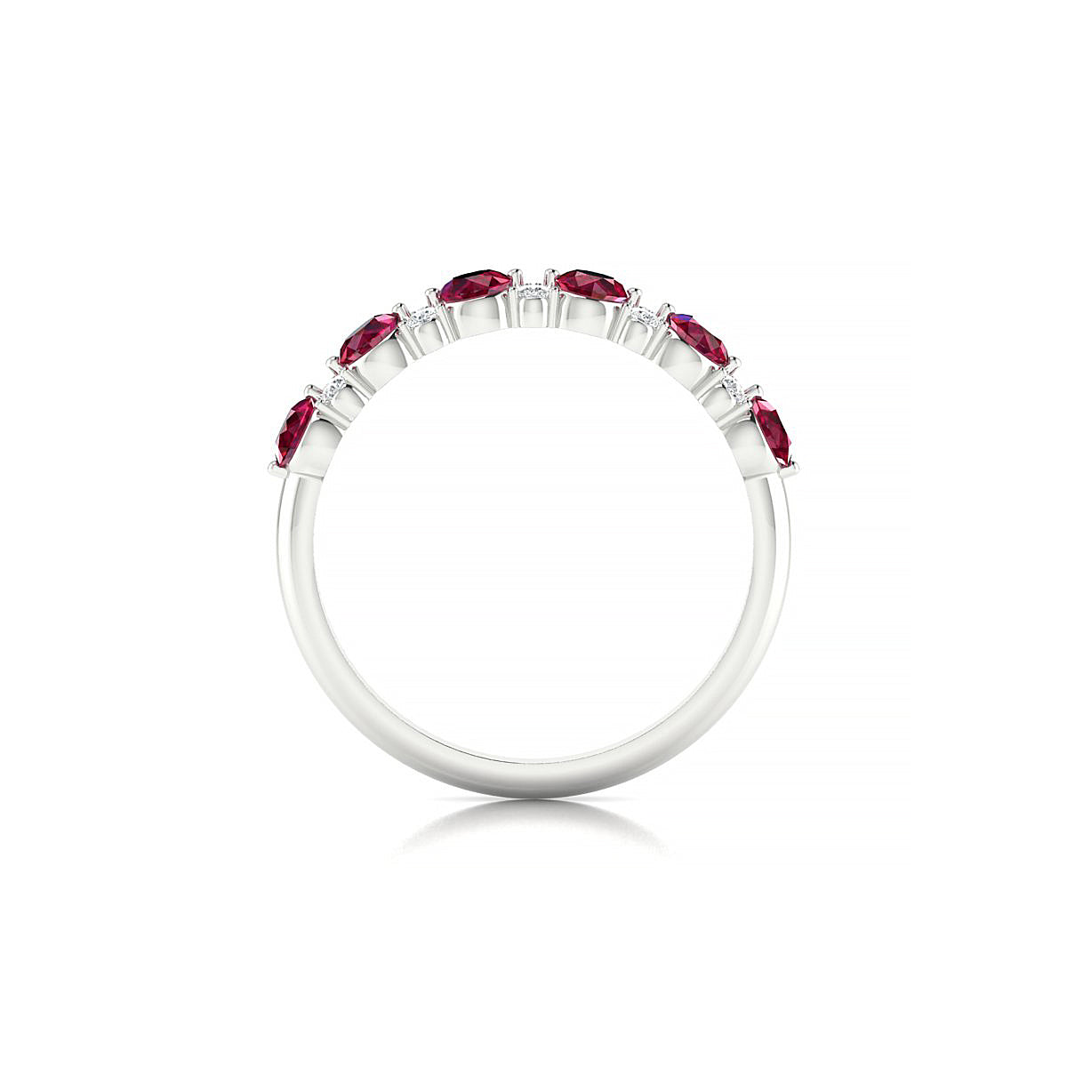 Exception | 18k White Gold 3 mm Round Ruby Ring