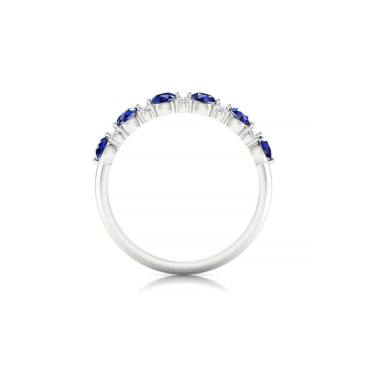 Exception | 18k White Gold 3 mm Round Sapphire Ring