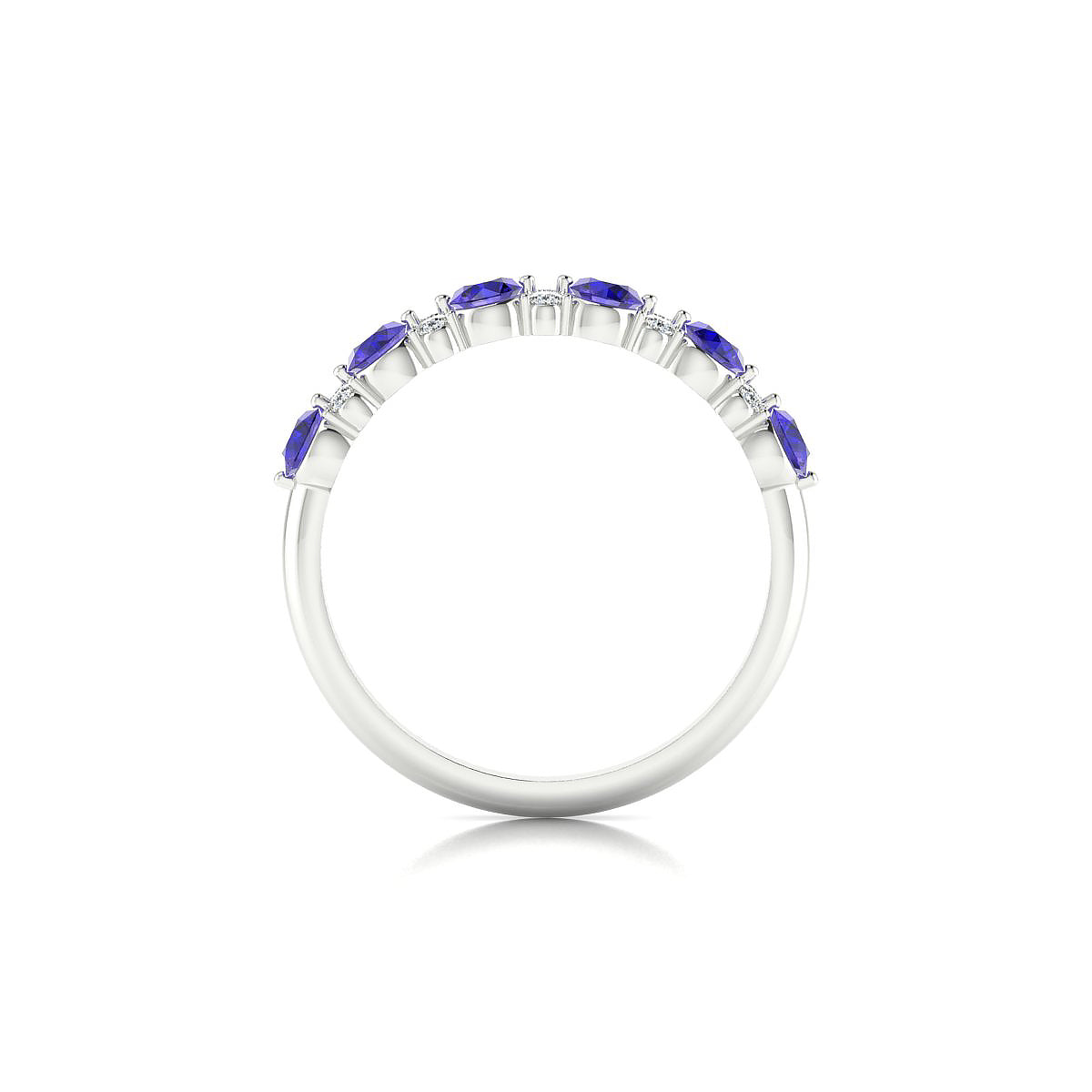 Exception | 18k White Gold 3 mm Round Tanzanite Ring