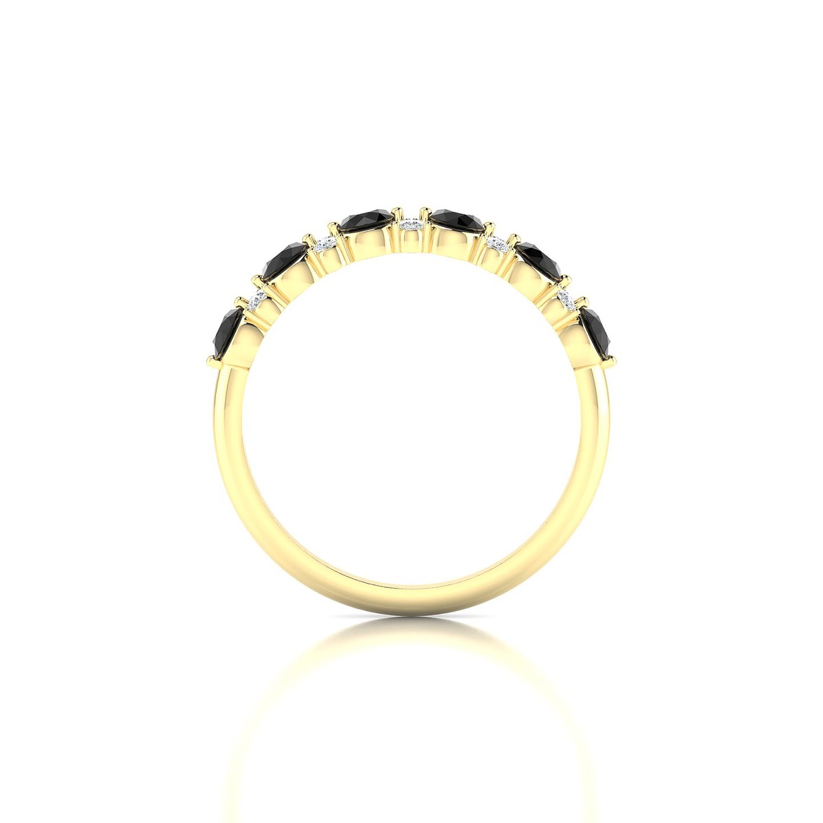 Exception | 18k Yellow Gold 3 mm Round Black Diamond Ring
